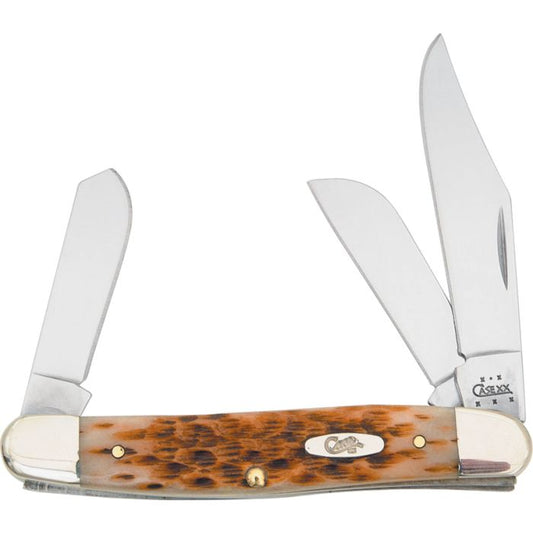 Large Stockman Amber Bone Brand : Case Cutlery Item Number: CA128