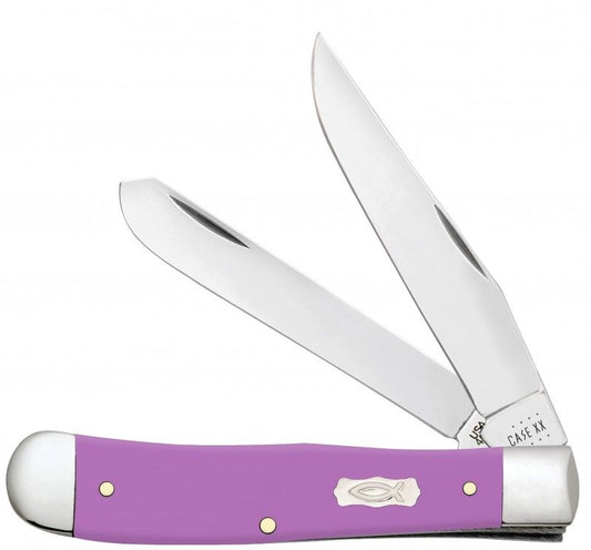 Case XX Ichthus Smooth Lilac Synthetic Trapper Stainless Pocket Knife 39160